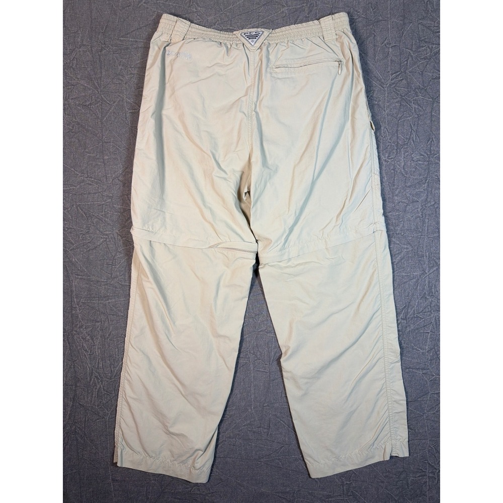 Columbia PFG Mens Medium 32L Tan Convertible Cargo Hiking Fishing‎ Pants Nylon - Picture 4 of 10